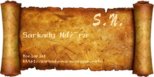 Sarkady Nóra névjegykártya