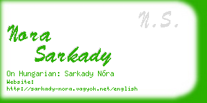 nora sarkady business card
